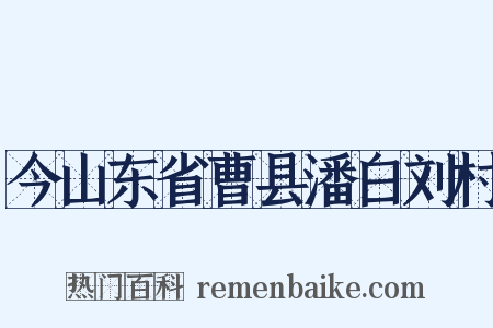 今山东省曹县潘白刘村是什么意思的图片